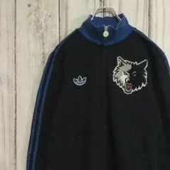 【ヴィンテージ アディダス ロゴパーカー】NBA ウルブス L相当 黒 輸入古着