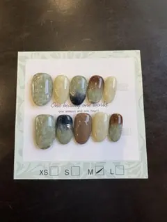 ネイルチップ M 10個セット マーブルデザイン