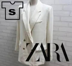 ★美品★ ZARA アイボリー ダブルブレストジャケット Sサイズ