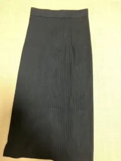 黒 リブ編み タイトスカート