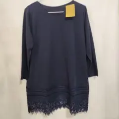 【美品】Provador プロバドール ネイビー レース付き チュニック LL