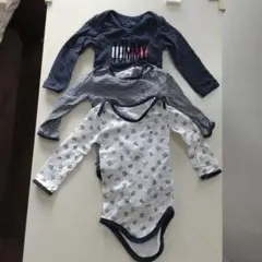 長袖ボディスーツ3枚セット 80cm