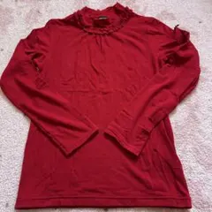 美品☆BeBe 赤 フリル付き長袖カットソー 150cm
