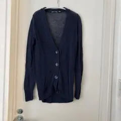 UNIQLO リネンカーディガン ネイビーS 麻素材