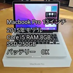 MacBook Pro 13\"　2015　i5　8GB　121GB　まずまず美品 MacBook Pro 【中古パソコン】Apple 13.3inch MF841J/A A1502 Early
