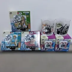 一番くじONE PIECE ワノ国編 墨式グラス2個＆ガラス小皿3枚のまとめ売り