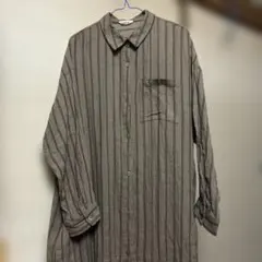 ストライプ柄 長袖シャツ ブラウン系サマンサモスモス。