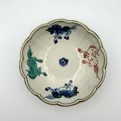 松浦コータロー 色絵 楕円輪花皿　クリオロフォサウルス 松浦コータロー 色絵 楕円輪花皿 クリオロフォサウルス - メルカリ