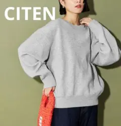 CITEN　スウエットライクプルオーバーニット　ライトグレー