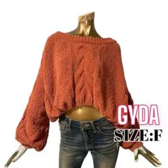⭐️A406⭐️ GYDA ♥ ボリュームスリーブニット モール ケーブル クロップ