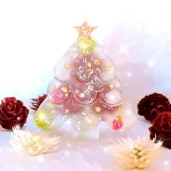 NO.24●固まるハーバリウム食品接触OK●お花のクリスマスツリー/スタンド