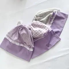 大きな巾着袋　　ラベンダーカラー