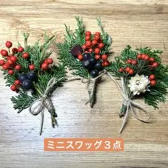 ✴️特別価格‼️南天とヒノキ☆ナチュラルガーランド　ミニスワッグ３点