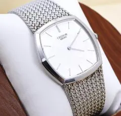 ペ*コ様 稼働 SEIKO CREDOR 腕時計 シルバー 純正メッシュベルト 