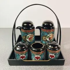 まずまず美品】兆瑞 調味料入れセット 昭和レトロ 醤油差し スパイスラックのサムネイル