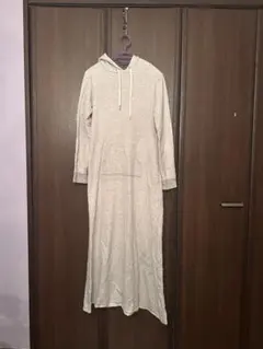 green label relaxing フード付きロングワンピース グレー