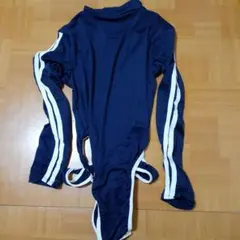 【新品】ネイビー 長袖水着 サイドストライプ