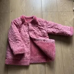キッズ UNIQLO ジャケットピンク フリース キルティングリバーシブル