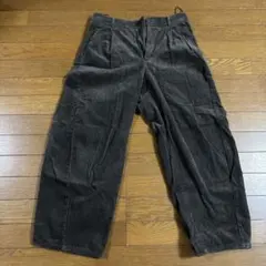 GUIコーデュロイバレルレッグパンツ　ブラウン