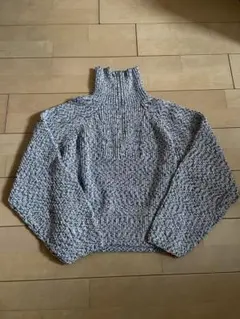 ネップミックスラグランZipプルオーバー(ネイビー)