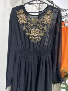 ZARA 花柄刺繍シースルーワンピース