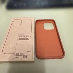 MUJI iPhone15proスマートフォンケース オレンジ中古