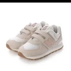 New Balance 574 キッズ スニーカー ホワイト/ピンク15.5cm