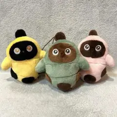 LOVOT ゴムひも付きぬいぐるみ　マスコット　グリーン　イエロー　ピンク　３種