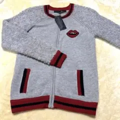 お値下げ♡新品未使用　GUESS ジッパーニット　gray リップスティック