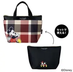 ブルーレーベル　ミッキーマウス チェック柄トートバッグ セット