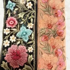 【2026年セール！！おまとめ対象外】インド刺繍リボン1M×2本セット