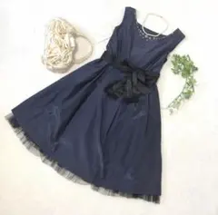 ワンピース　ドレス　新品 Feroux Mサイズ ネイビー　紺　結婚式　イベント