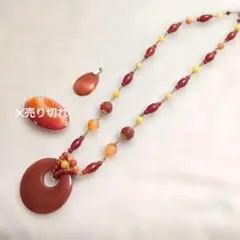 【新品まとめ売り】瑪瑙　メノウ　天然石 赤系 ネックレス、トップ