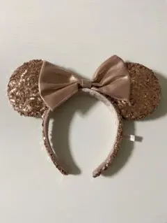 ディズニー　カチューシャ スパンコール　ピンクゴールド