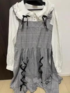 ドンキホーテ×真夜中のメロクロ チェック柄フリル襟ワンピース