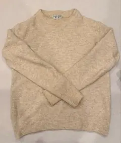 ITALY YARN ベージュ クルーネックセーター S