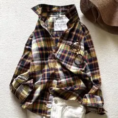 極美品 フランク&アイリーンBARRY スキッパーシャツ チェック S