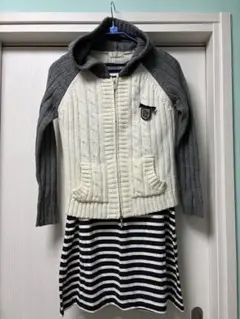 当店イチ押し♪新品Bon Sons フード付きニットセーター ピンブローチ付き