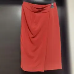 タイトスカート 朱色 ひざ丈