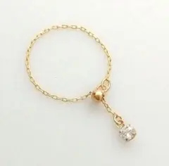 Delicate chain ring cubic zirconia gold