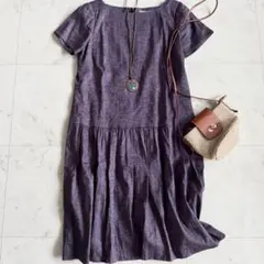 美品✨トゥモローランドコレクション コットンリネンデニムワンピース