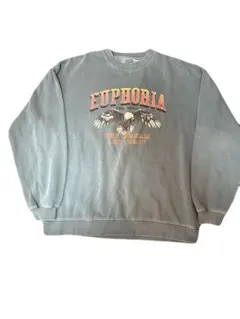 Quash クアッシュ ピグメント加工 バンドTシャツプリント スウェットシャツ