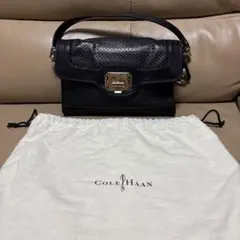 極美品 COLE HAAN コールハーン レザーショルダーバッグ パンチング