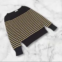 【アーヴェヴェスタンダード】（38）ニット トップス 薄手 ウール混 ボーダー柄