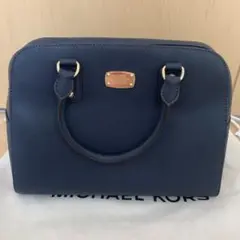MICHAEL KORS ショルダーバッグ ネイビー ボストン型 ゴールド金具
