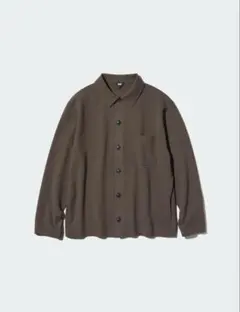 UNIQLO ミラノリブシャツカーディガン(38 DARK BROWN)