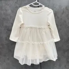 【値下げ】H&Mフリルロンパース　ベビー服　レース オーガニックコットン