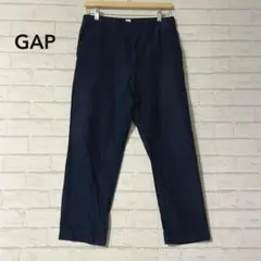 GAP ギャップ メンズ テーパードアンクルパンツ ネイビーウエストゴム 麻混