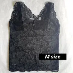 レース タンクトップ 黒