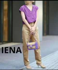 イエナ ラブクール　チノハイウエストパンツ　ベージュ